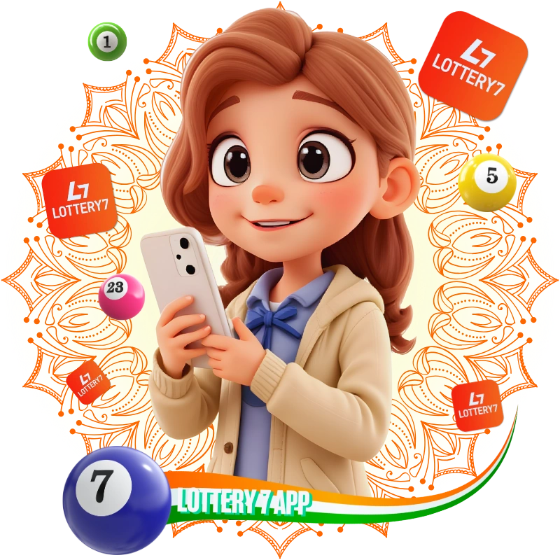 Lottery 7 App official website 3d girl happily holding phone